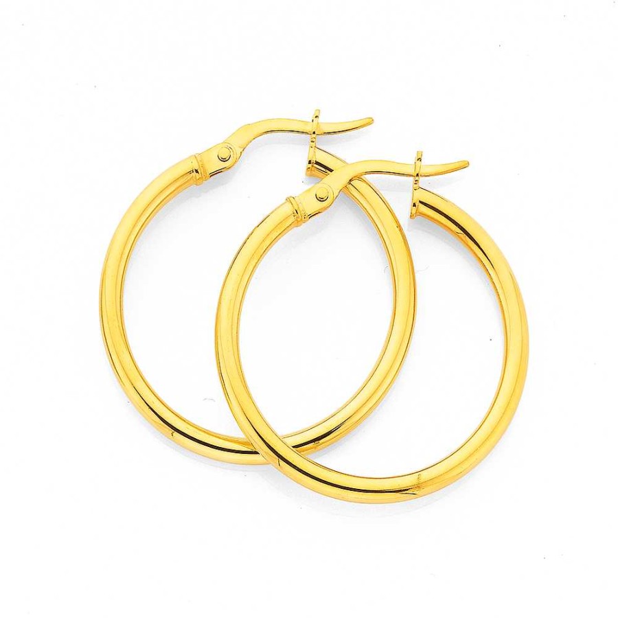 Earrings Pascoes | 9Ct 24Mm Hoop Earrings