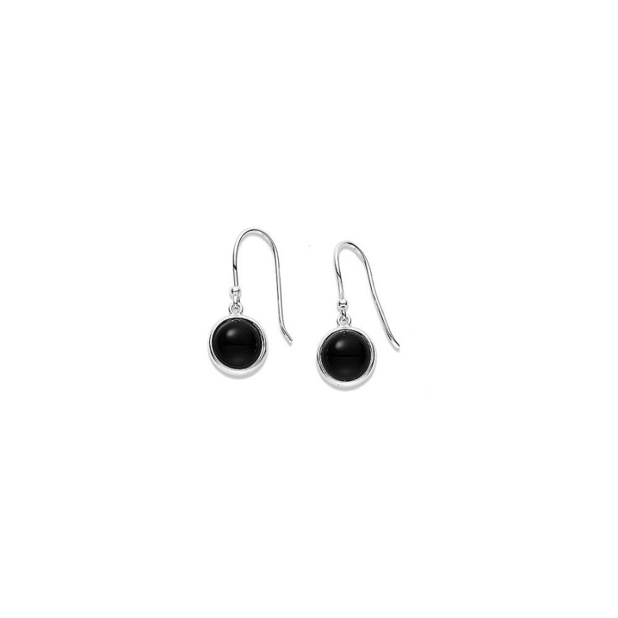 Earrings Pascoes | Sterling Silver Onyx Drop Earrings