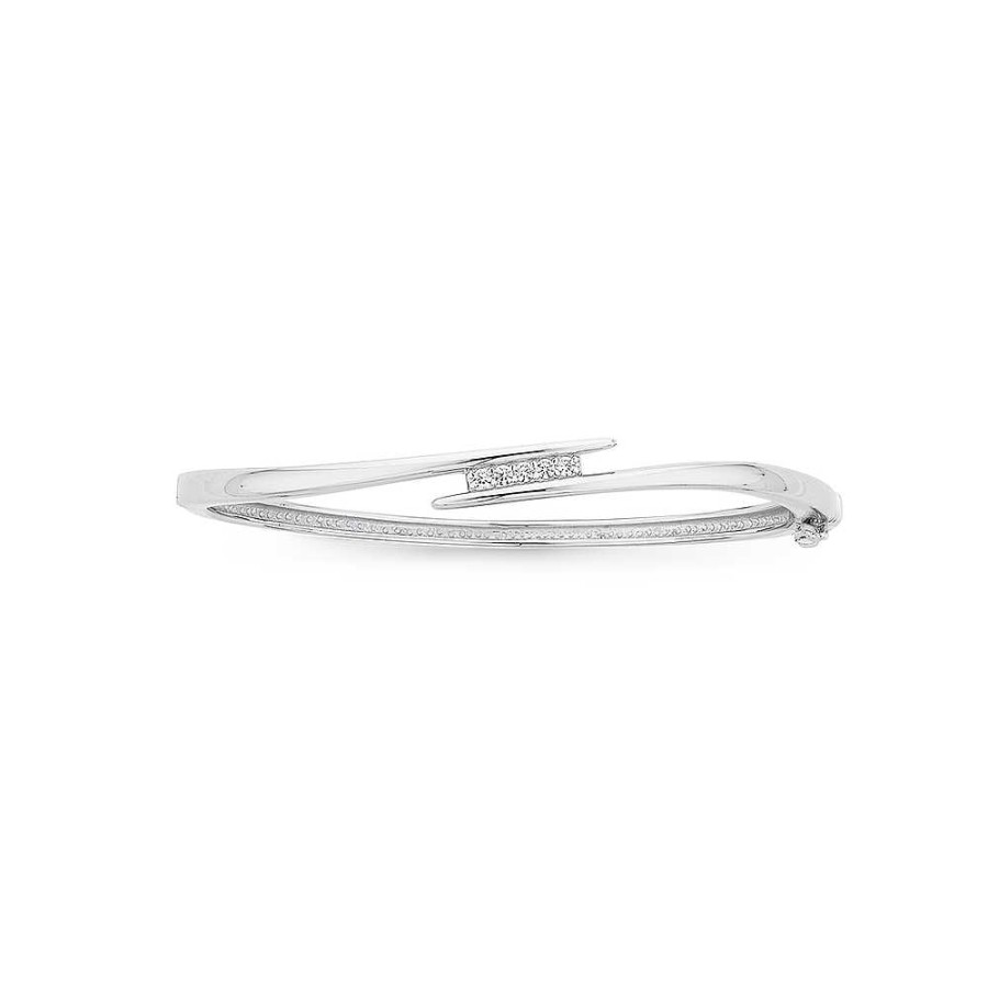 Bangles Pascoes | Sterling Silver Cubic Zirconia Bangle