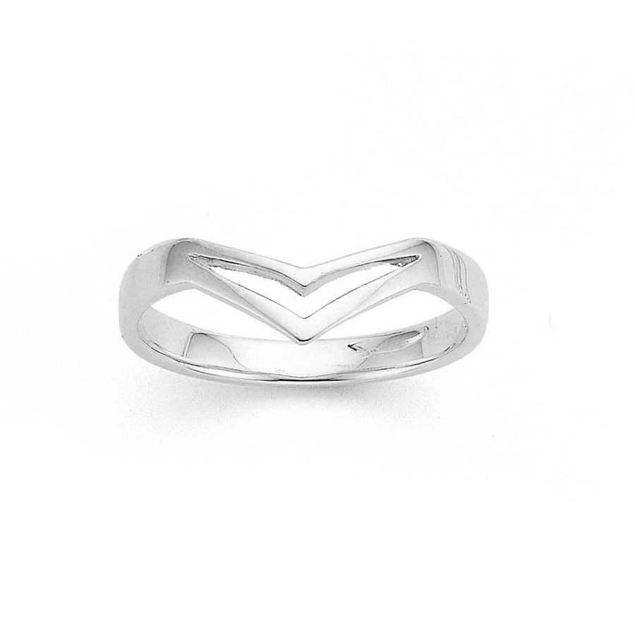 Rings Pascoes | Sterling Silver Double Chevron Stacker Ring