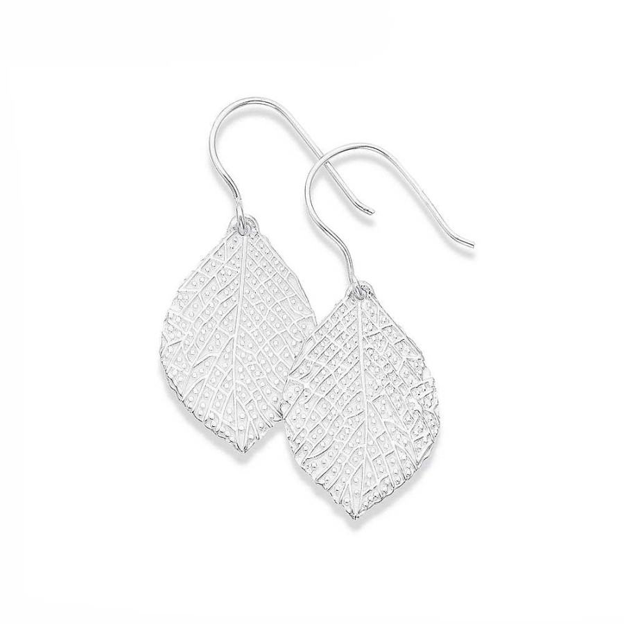 Earrings Pascoes | Sterling Silver Leaf Drop Earrings