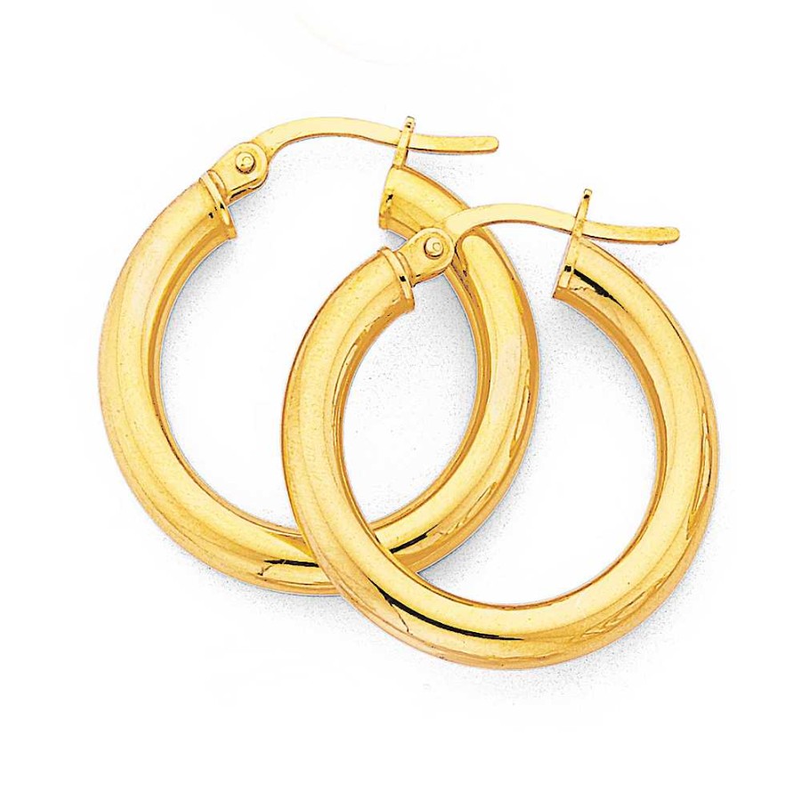 Earrings Pascoes | 9Ct 21Mm Polished Hoop Earrings