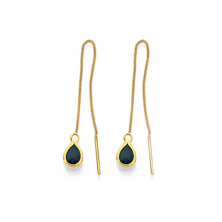 Earrings Pascoes | 9Ct Sapphire Thread Earrings