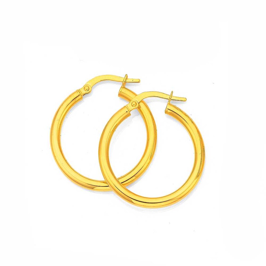 Earrings Pascoes | 9Ct Gold 2.5X20Mm Polished Hoop Earrings