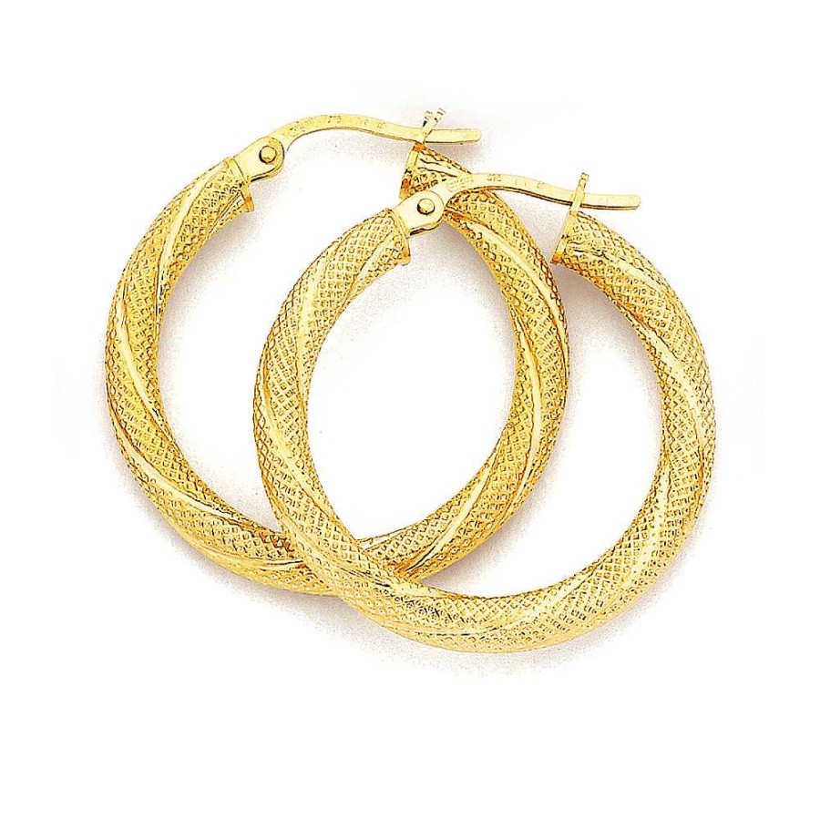 Earrings Pascoes | 9Ct 26Mm Twist Hoops