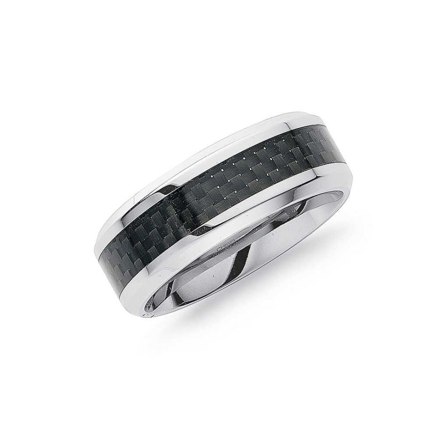 Rings Pascoes | Chisel Stainless Steel Carbon Ring