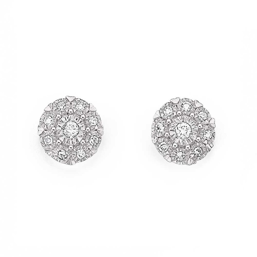 Earrings Pascoes | 9Ct Diamond Studs Total Diamond Weight=.10Ct