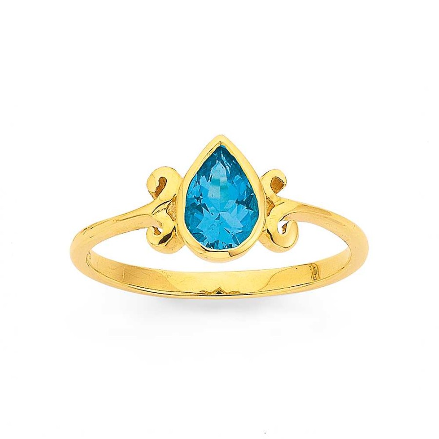 Rings Pascoes | 9Ct Blue Topaz Filigree Ring