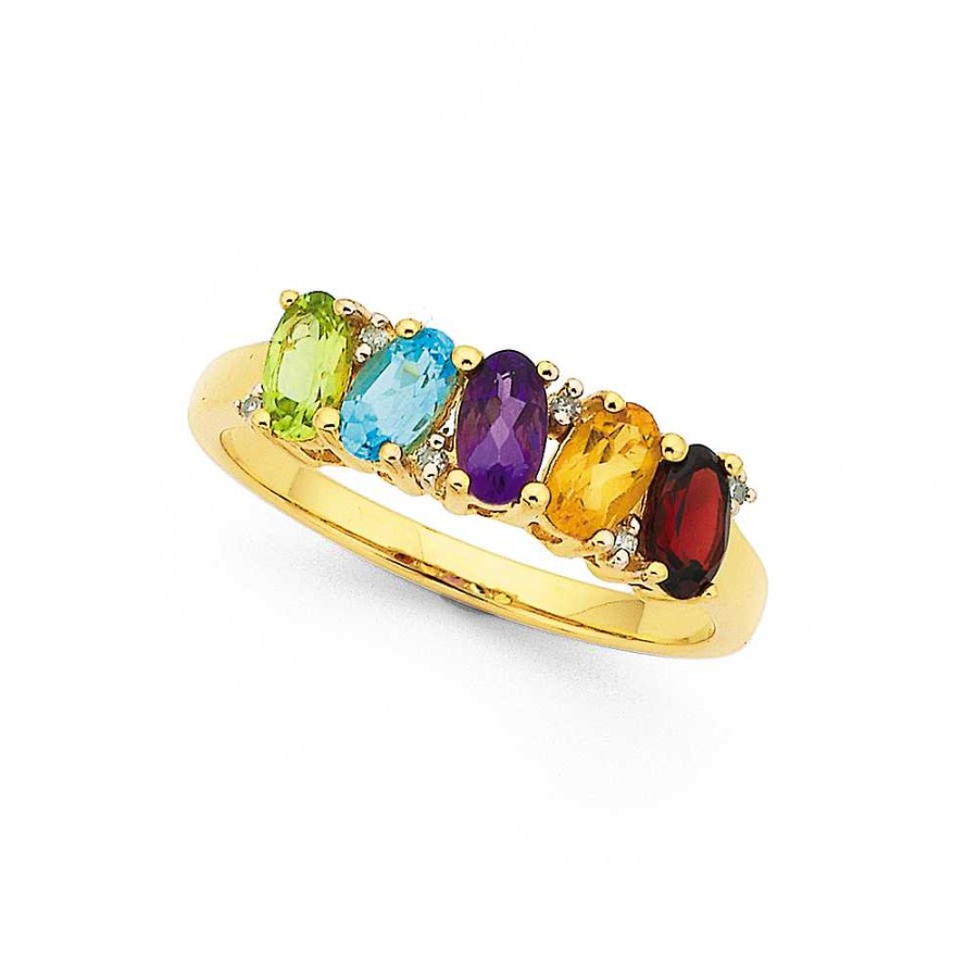 Rings Pascoes | 9Ct Gemstone & Diamond Ring