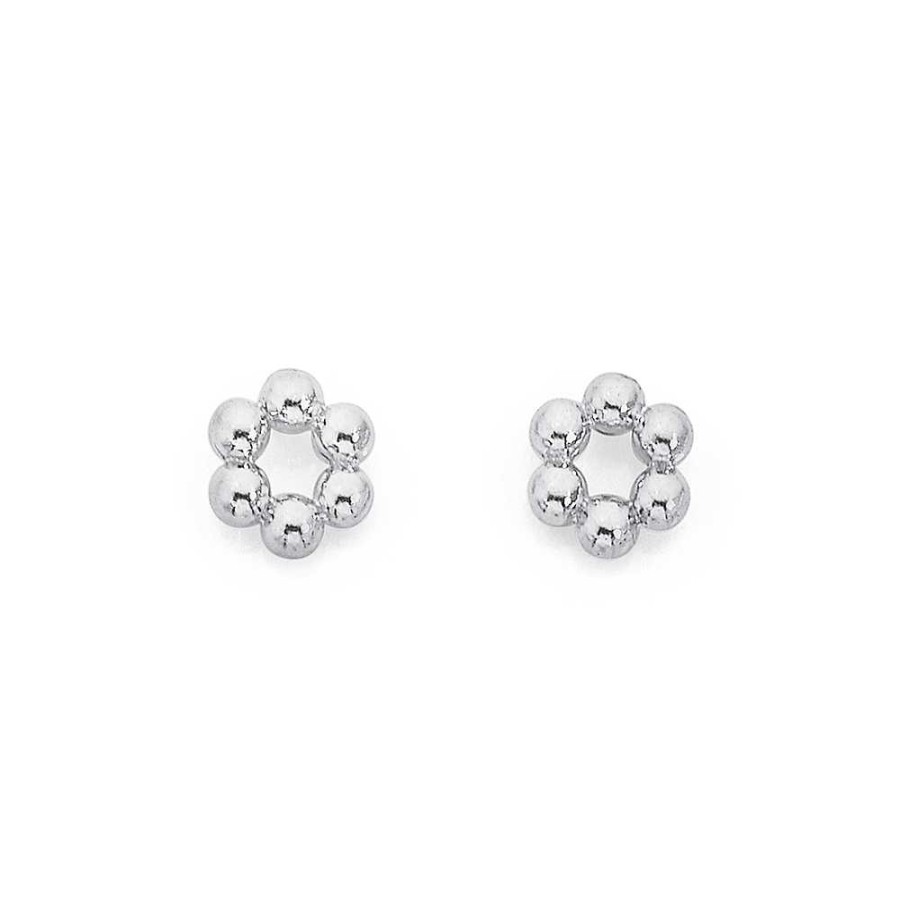 Earrings Pascoes | Sterling Silver 5Mm Bubble Circle Stud Earrings