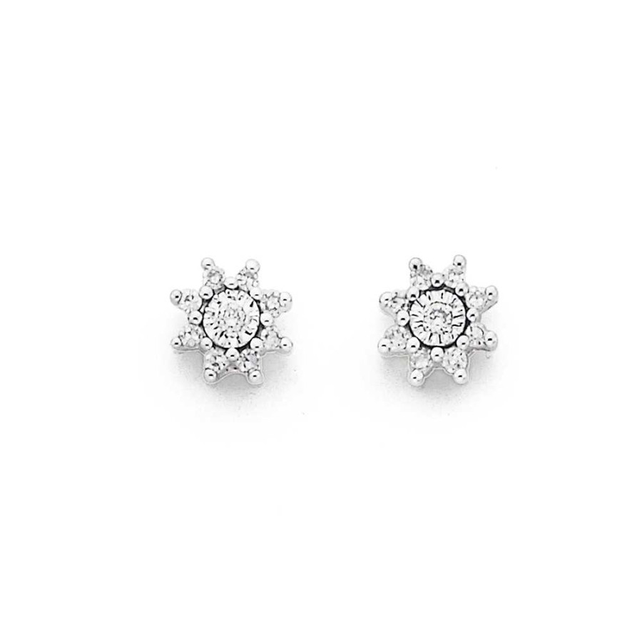 Earrings Pascoes | 9Ct, Diamond Star Stud Earrings