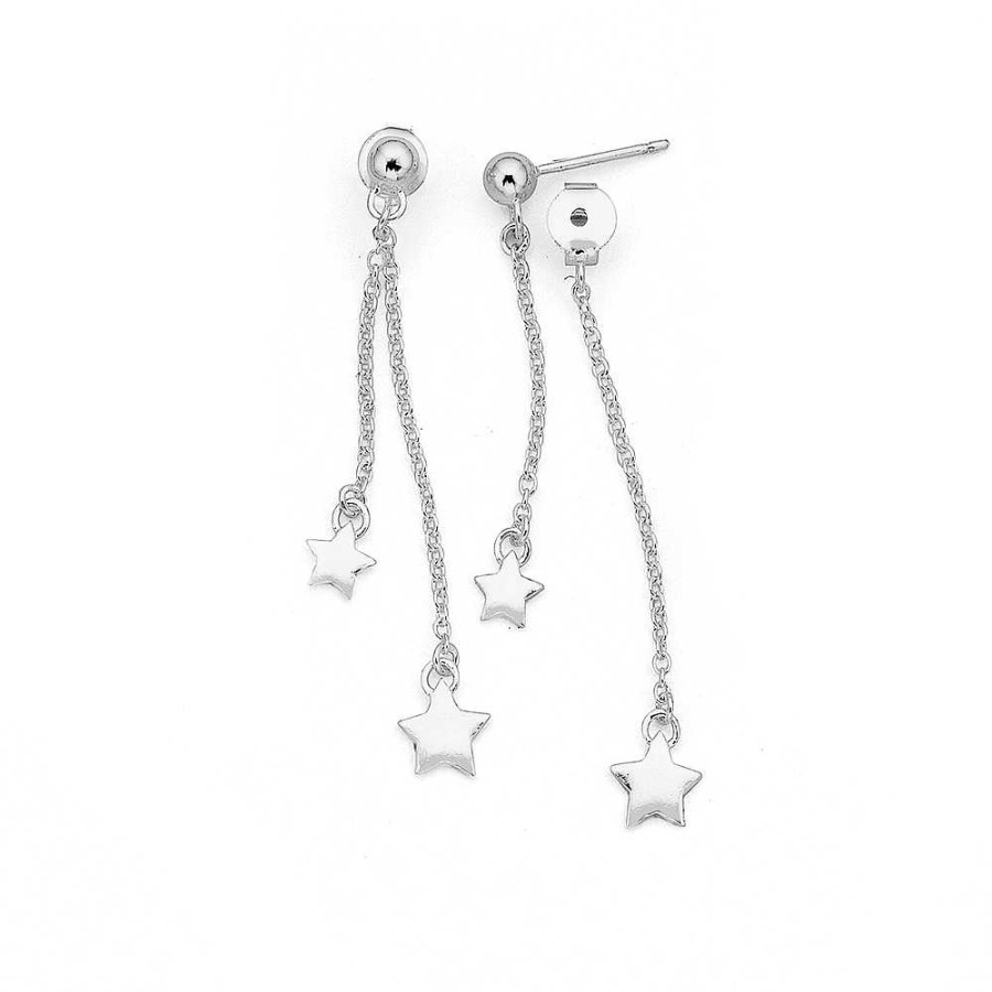 Earrings Pascoes | Sterling Silver Drop Earrings Featuring Stars