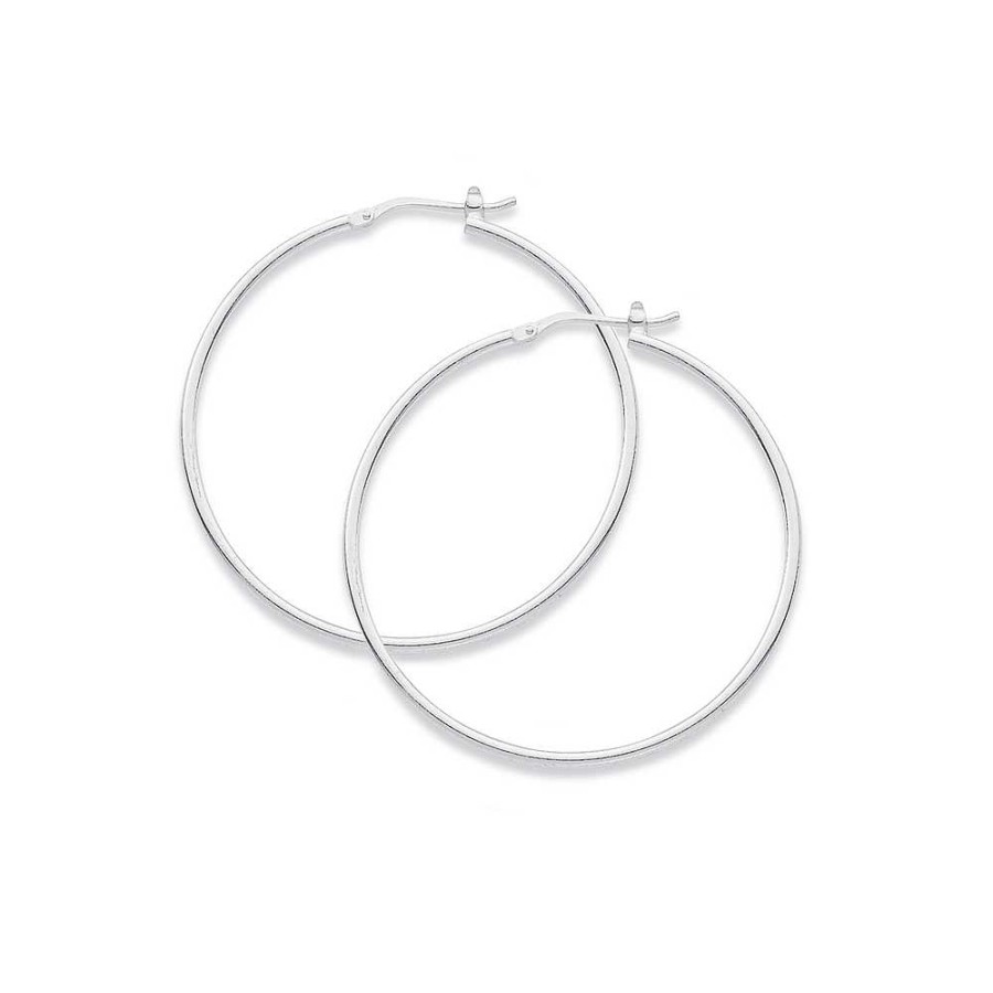 Earrings Pascoes | 40Mm Hoop Earrings In Sterling Silver