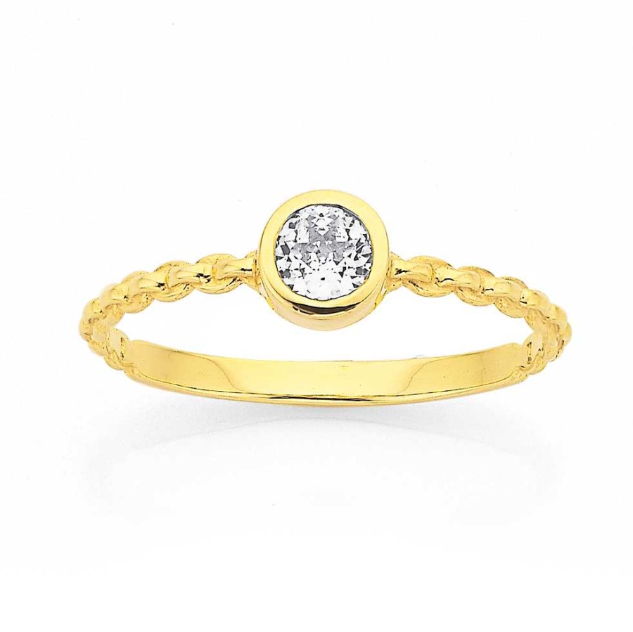 Rings Pascoes | 9Ct Cubic Zirconia Chain Link Ring