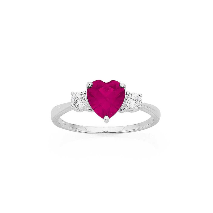 Rings Pascoes | Sterling Silver Cz Heart Ring