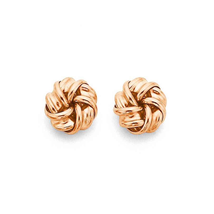 Earrings Pascoes | 9Ct Rose Gold Knot Studs