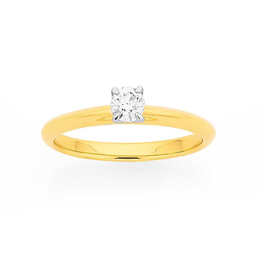 Rings Pascoes | 9Ct Diamond Solitaire Ring Tdw=.25Ct