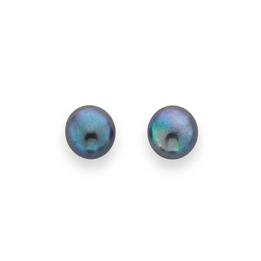 Earrings Pascoes | 9Ct Black Freshwater Pearl Studs