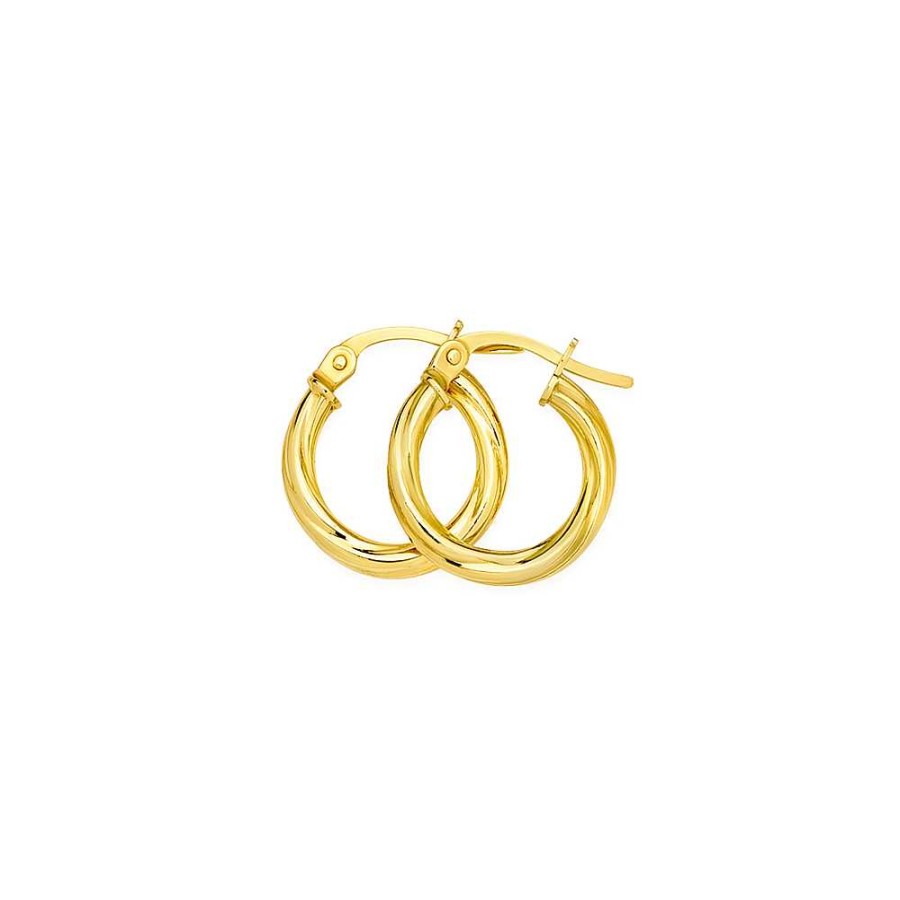 Earrings Pascoes | 9Ct 10Mm Twist Hoop Earrings