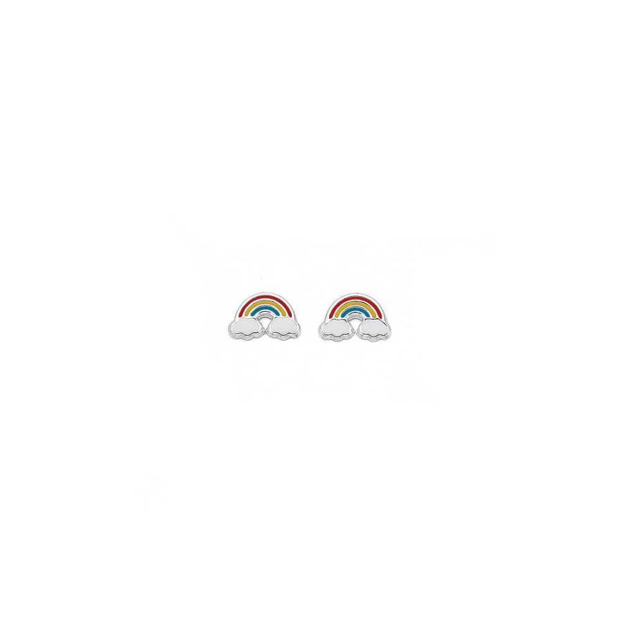 Earrings Pascoes | Sterling Silver Rainbow Studs