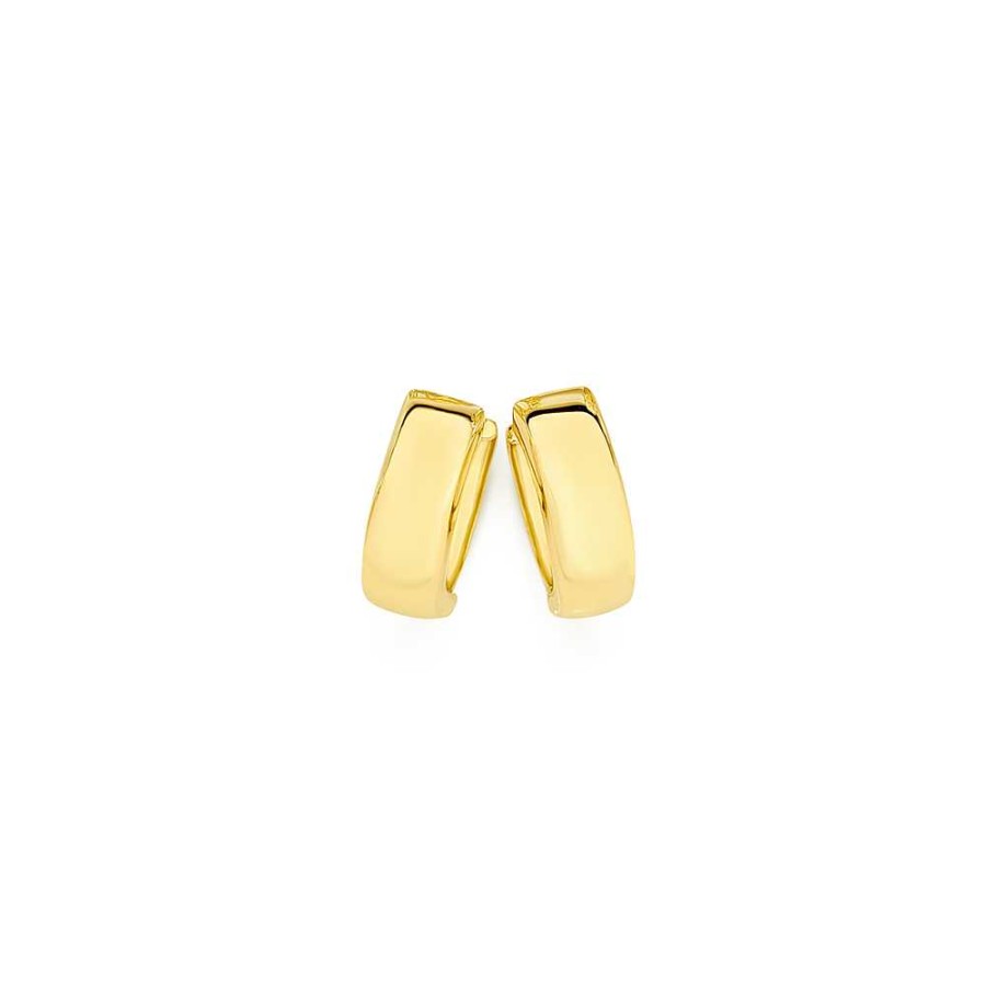 Earrings Pascoes | 9Ct 10Mm Polished Huggie Earrings