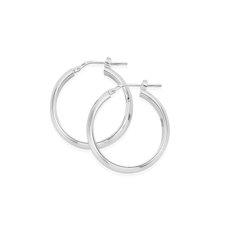 Earrings Pascoes | Sterling Silver Hoop Earrings 25Mm