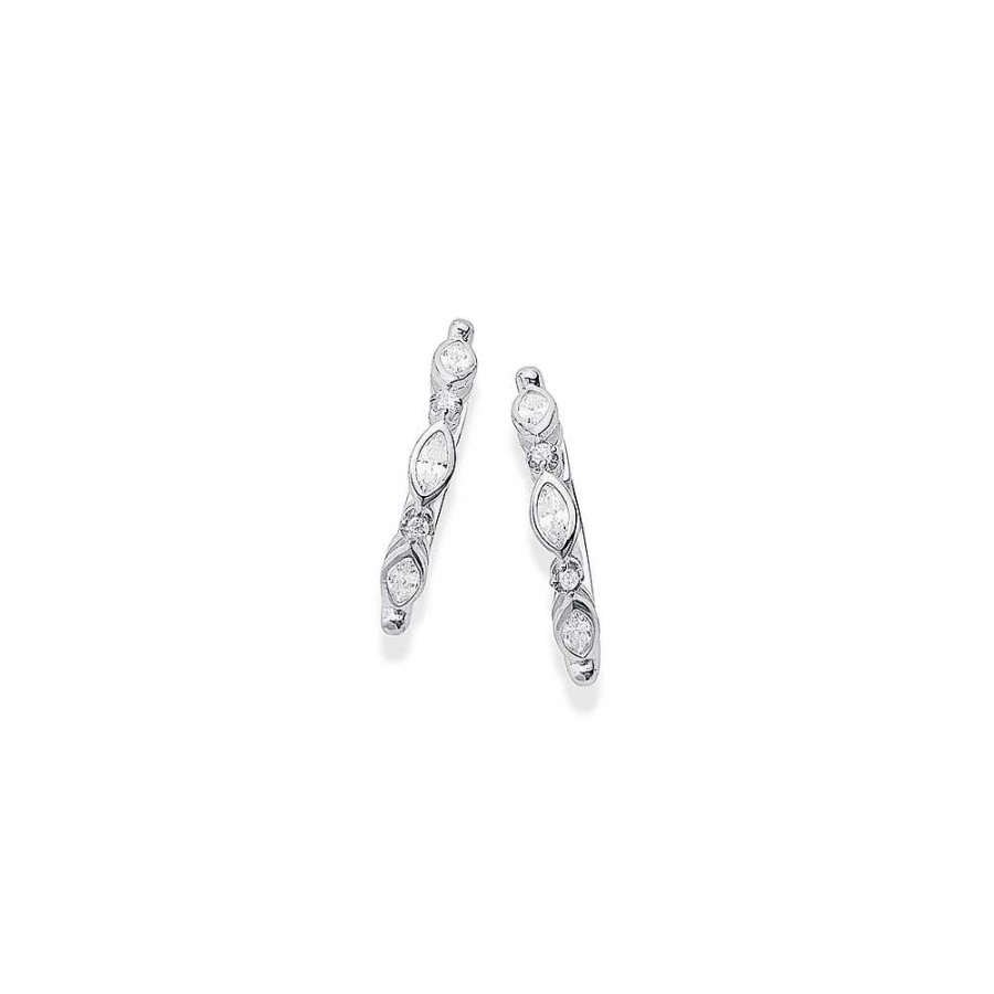 Earrings Pascoes | Sterling Silver Cubic Zirconia Huggies