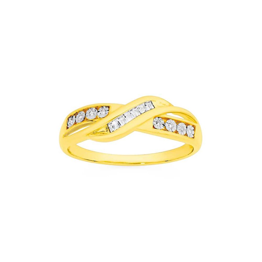 Rings Pascoes | 9Ct, Diamond Crossover Ring