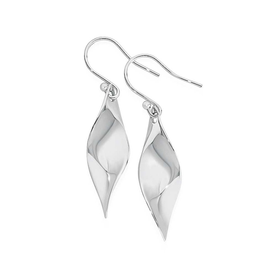 Earrings Pascoes | Sterling Silver Twist Drop Hook Earrings