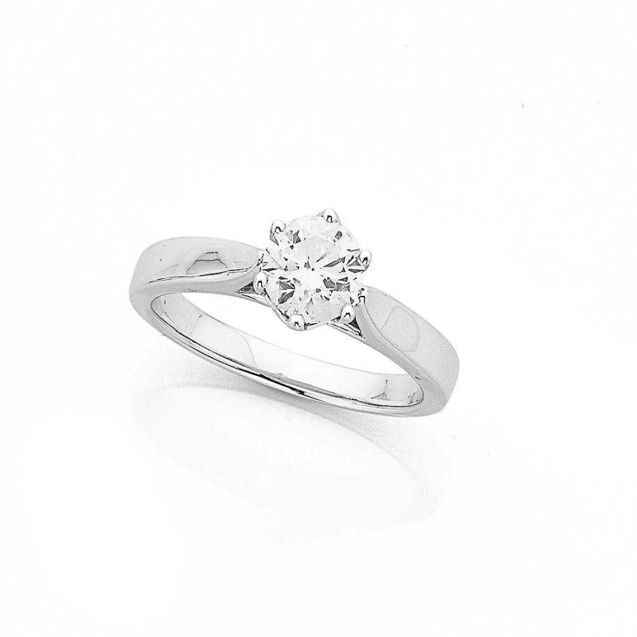 Rings Pascoes | 18Ct White Gold 1Ct Diamond Solitaire Ring