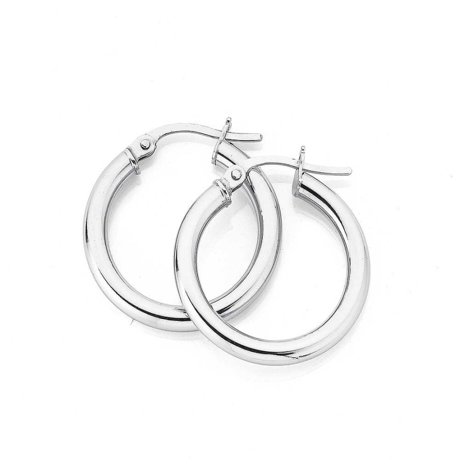 Earrings Pascoes | 9Ct 20Mm White Gold Hoops