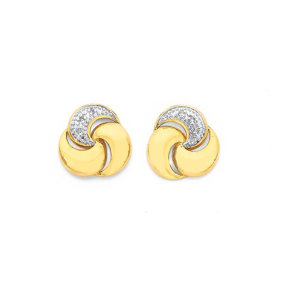 Earrings Pascoes | 9Ct Gold Diamond Love Knot Studs