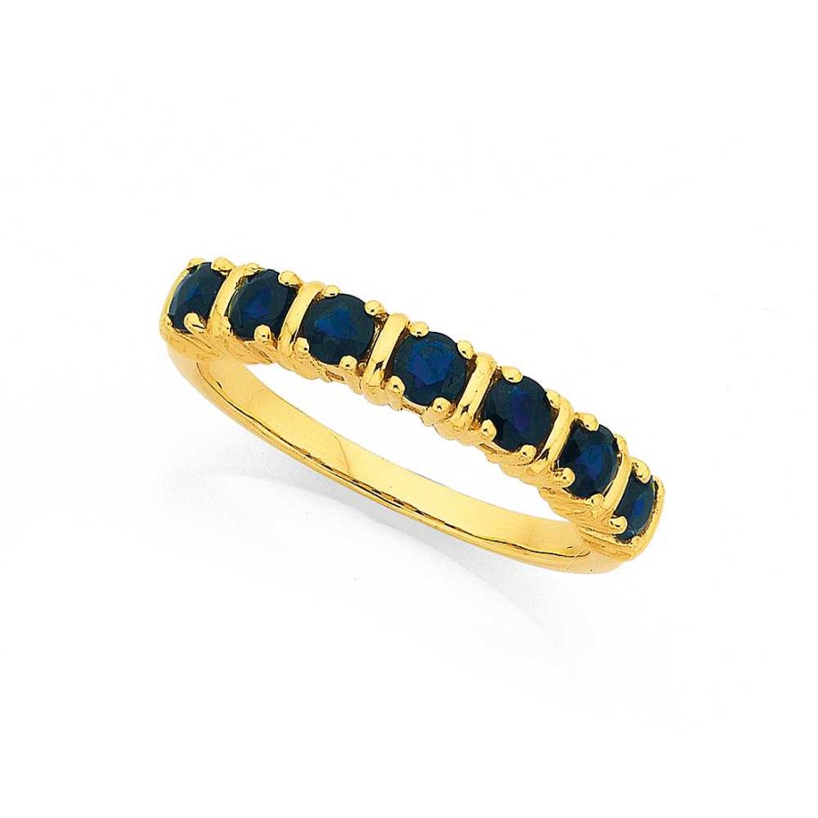 Rings Pascoes | 9Ct 7 Stone Natural Sapphire Ring