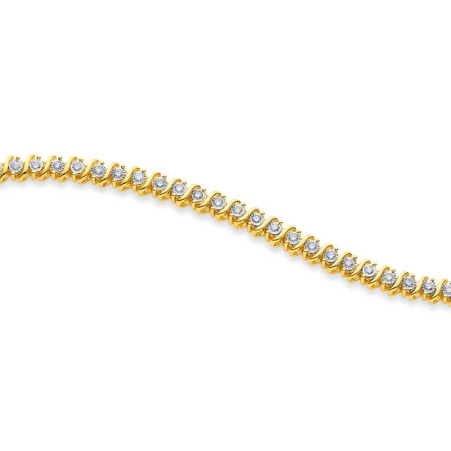 Diamonds Pascoes | 9Ct Gold Diamond Swirl Bracelet