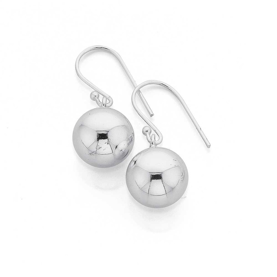 Earrings Pascoes | Sterling Silver 10Mm Ball Hook Drop Earrings