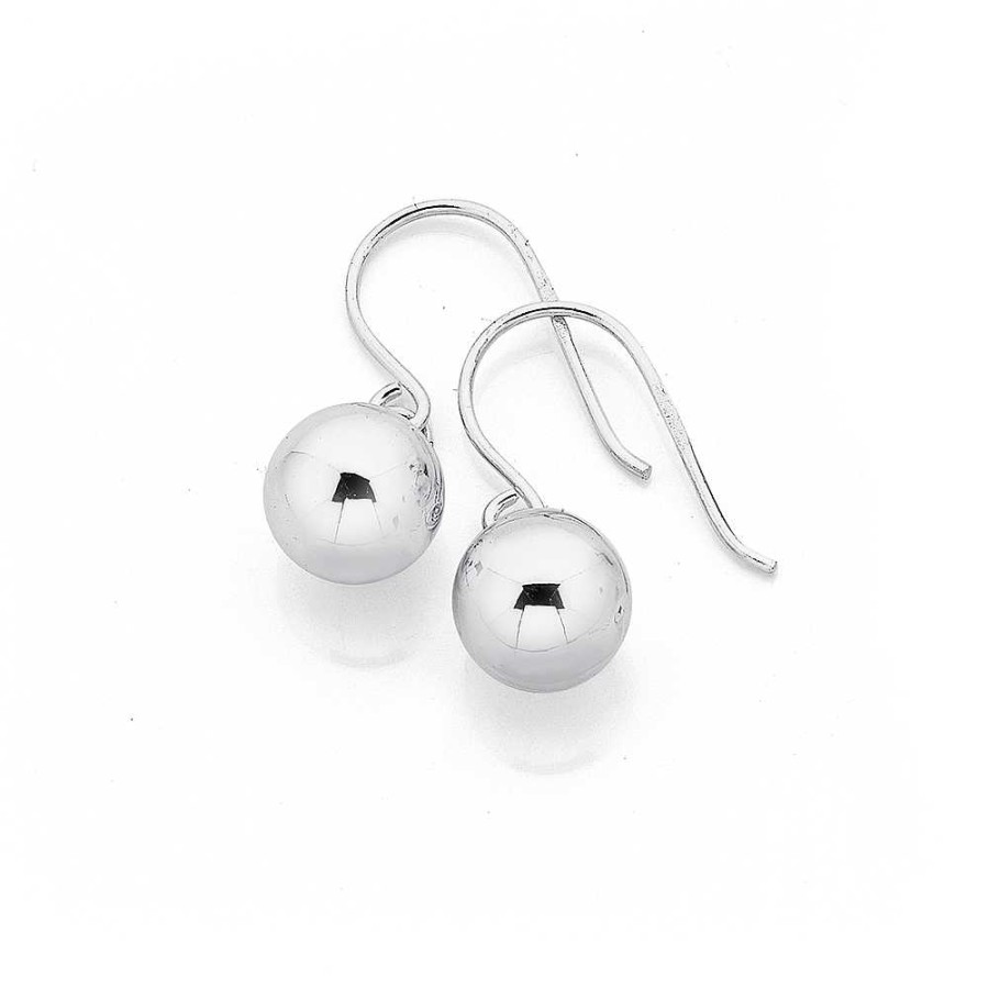 Earrings Pascoes | Sterling Silver 8Mm Ball Drop Hook Earrings