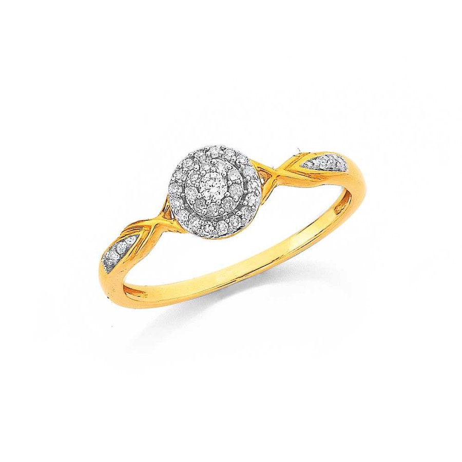 Rings Pascoes | 9Ct, Diamond Set Cluster Ring