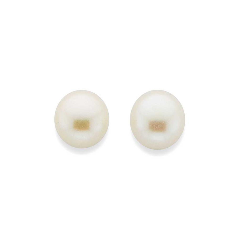 Earrings Pascoes | 9Ct White Gold 7-7.5Mm Cultured Freshwater Pearl Stud Earrings