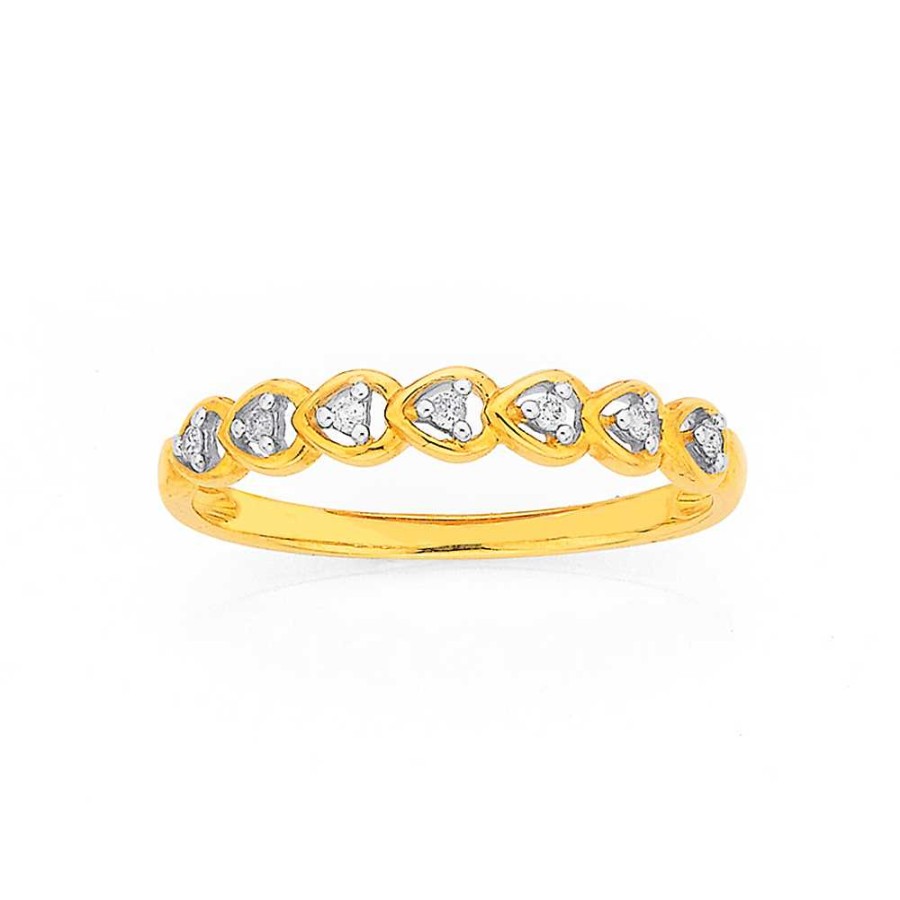 Rings Pascoes | 9Ct Multi Heart Band