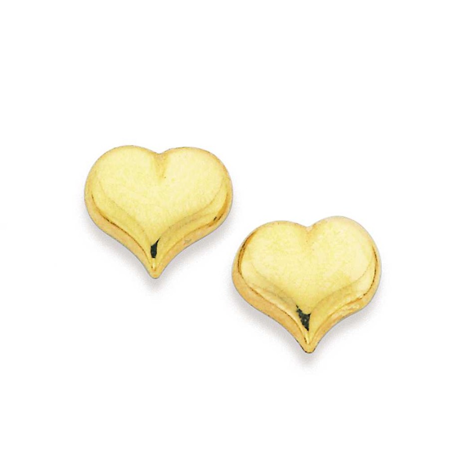 Earrings Pascoes | 9Ct Gold Polished Heart Stud Earrings