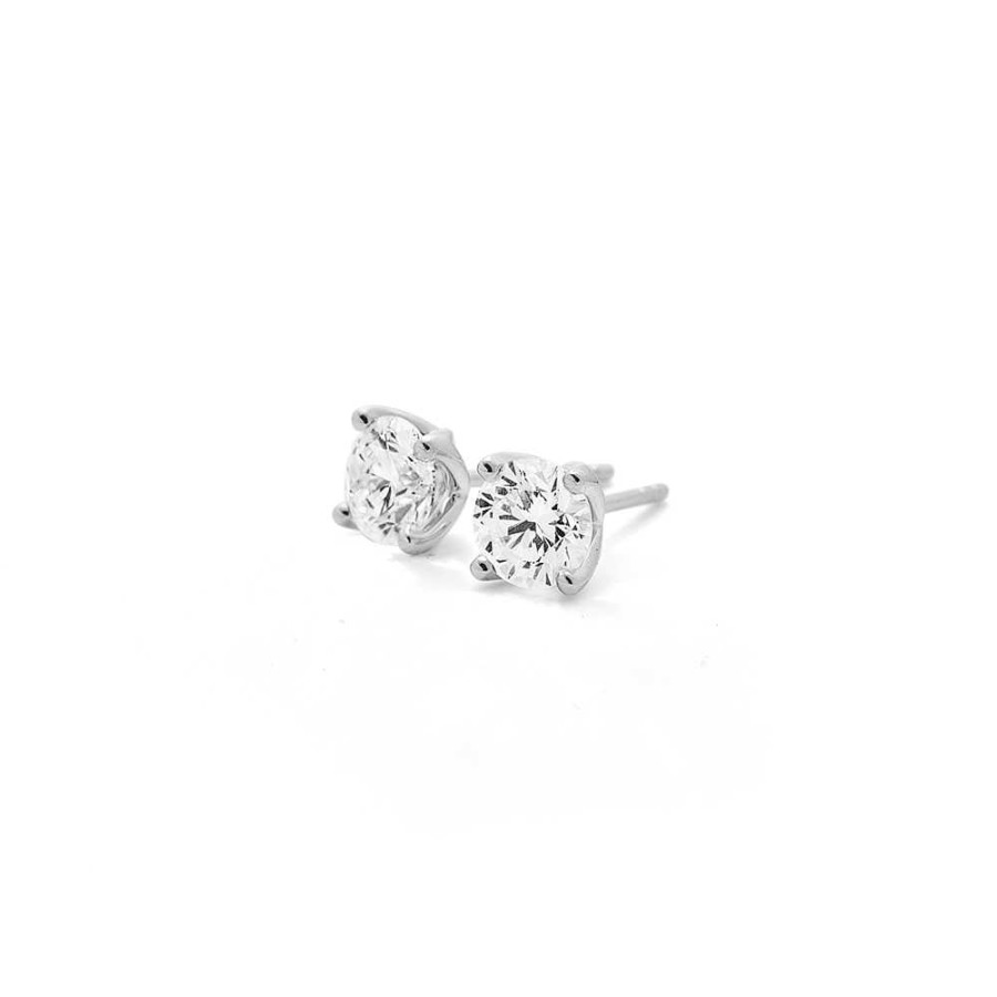 Earrings Pascoes | 10Ct Wg, Element Lab Diamond 1Ct Total Weight With Solitaire Studs