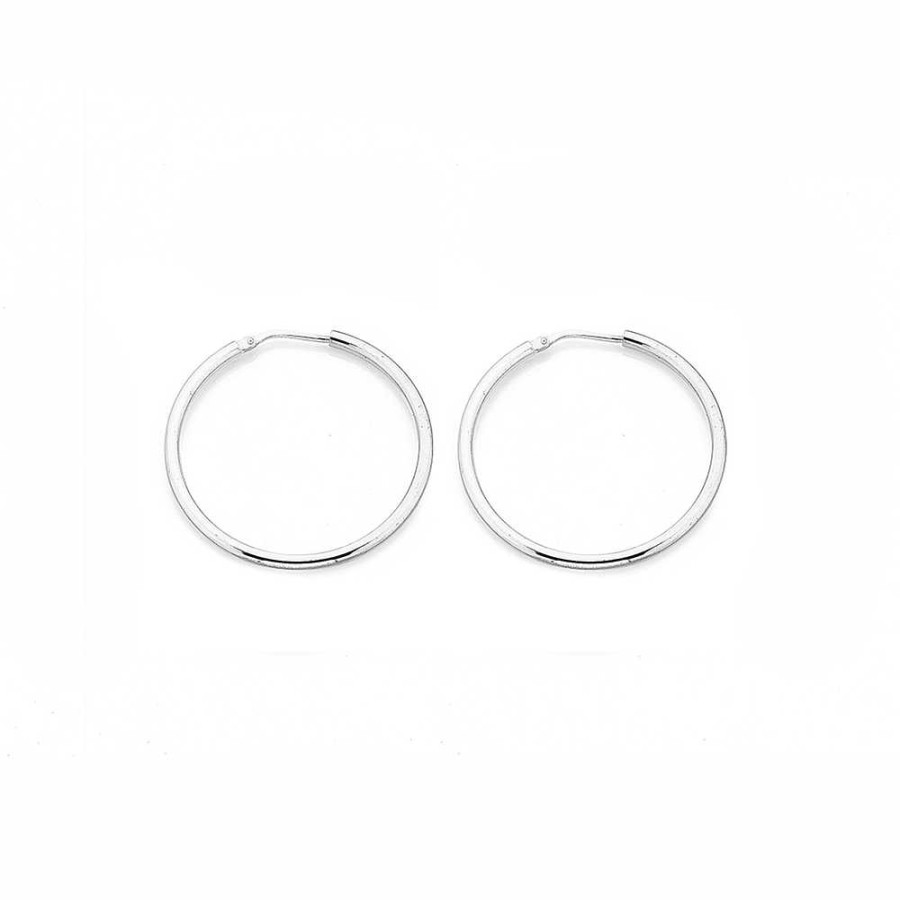 Earrings Pascoes | 30Mm Gypsy Hoop Earrings In Sterling Silver