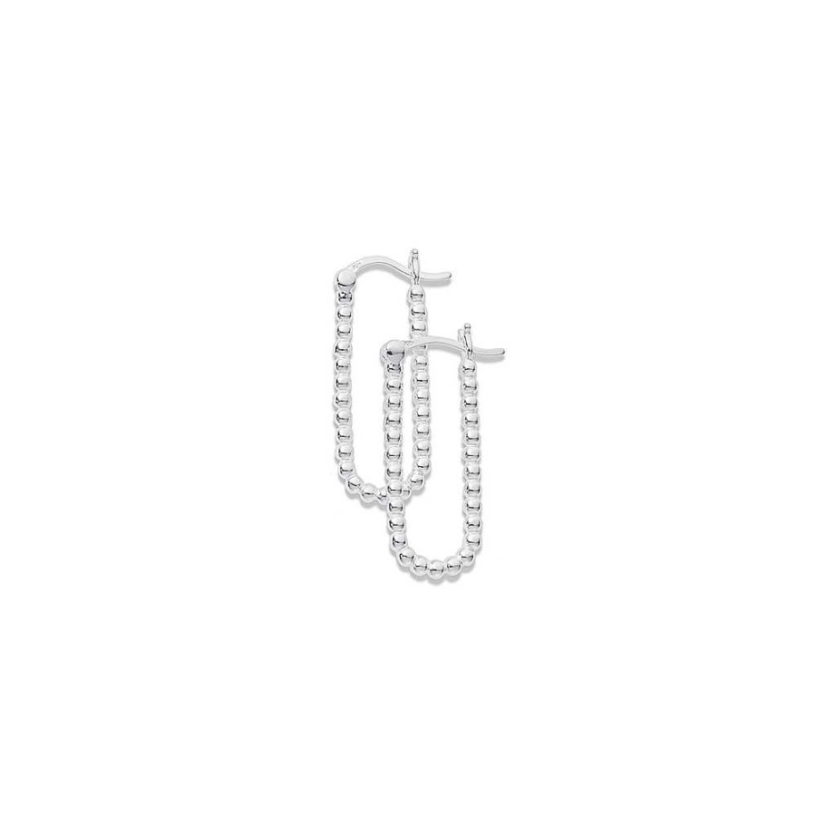 Earrings Pascoes | Sterling Silver Bead Look Hoops