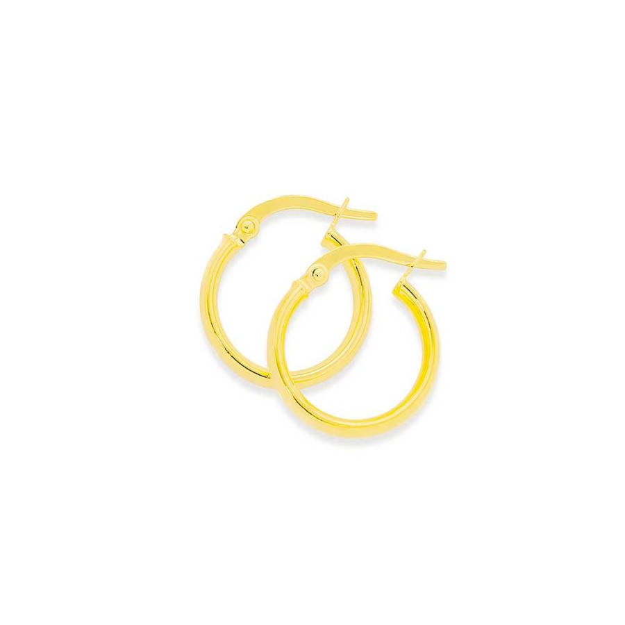 Earrings Pascoes | 9Ct 15Mm Half Round Hoop Earrings