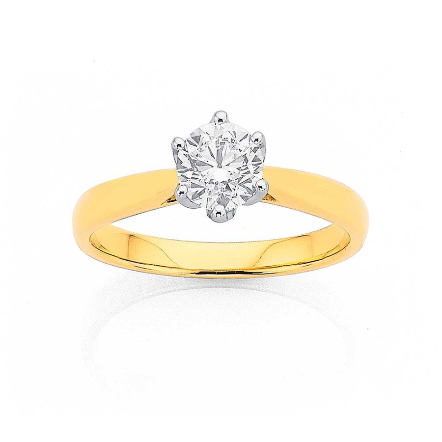 Rings Pascoes | 18Ct 6 Claw Solitaire Diamond Ring Tdw=.75Ct