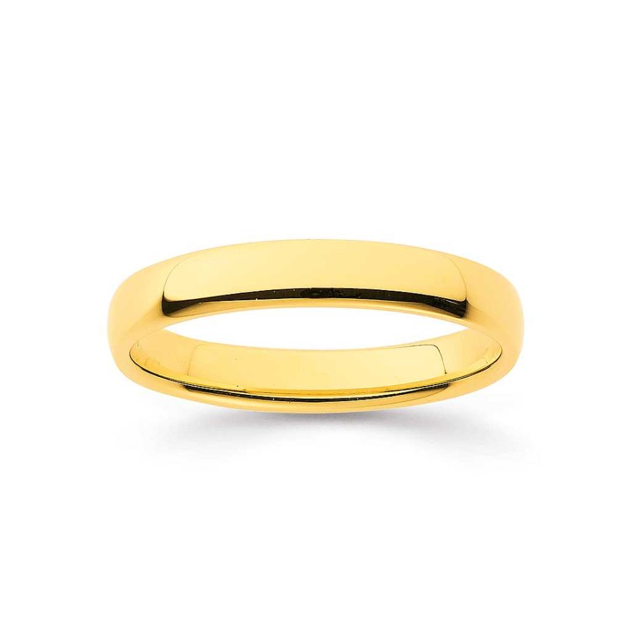 Rings Pascoes | 9Ct Soft Dome Comfort Curve Band 3Mm Wide