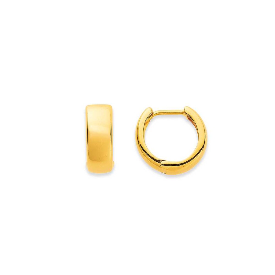 Earrings Pascoes | 9Ct 10Mm Polished Huggie Earrings