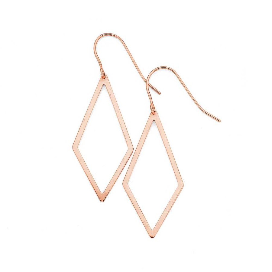 Earrings Pascoes | 9Ct Rose Gold Kite Drop Earrings