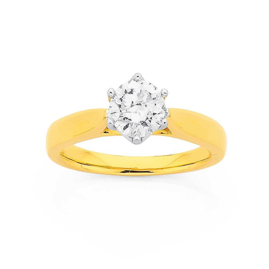 Rings Pascoes | 18Ct Solitaire Diamond Ring Tdw=1.00Ct