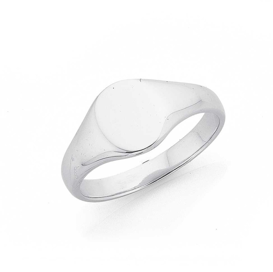 Rings Pascoes | Sterling Silver Plain Oval Signet Ring